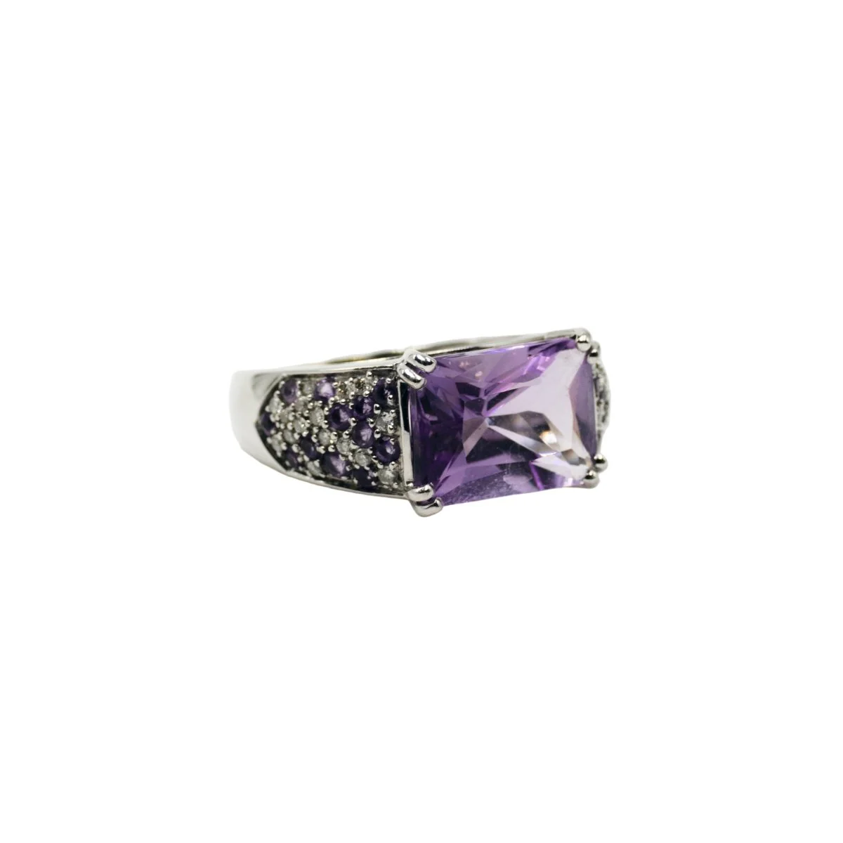 Bague MAUBOUSSIN "Ma princesse d'amour" en or blanc, améthyste et diamants - Image 3