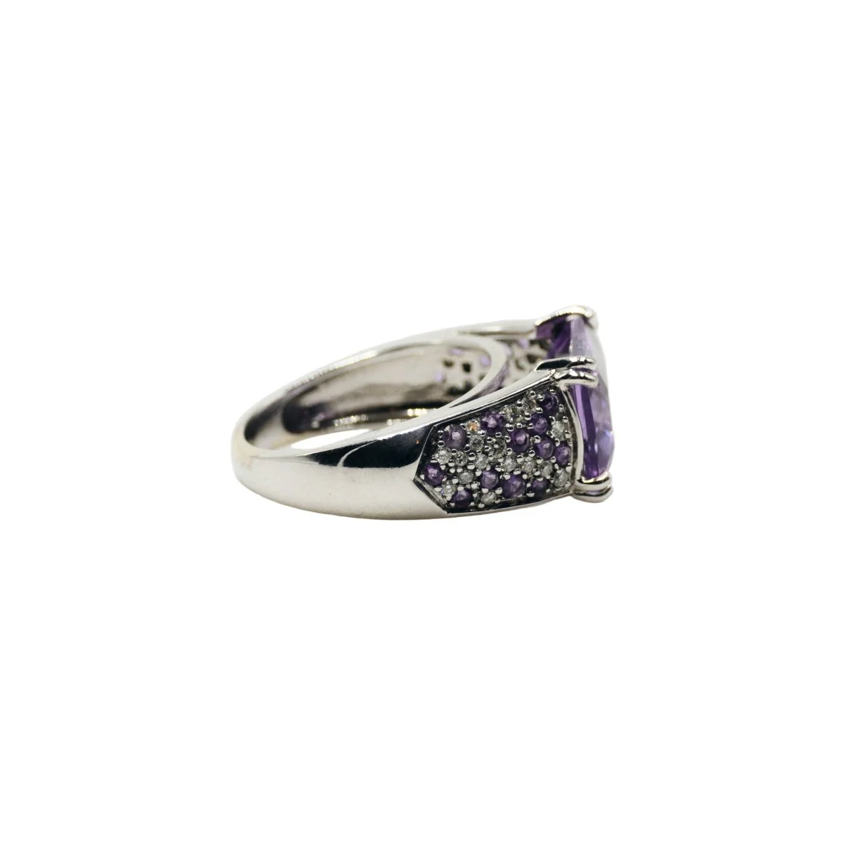 Bague MAUBOUSSIN "Ma princesse d'amour" en or blanc, améthyste et diamants - Image 4