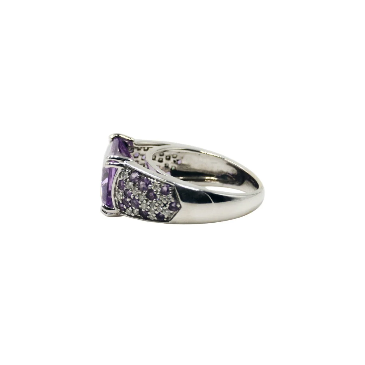Bague MAUBOUSSIN "Ma princesse d'amour" en or blanc, améthyste et diamants - Image 7