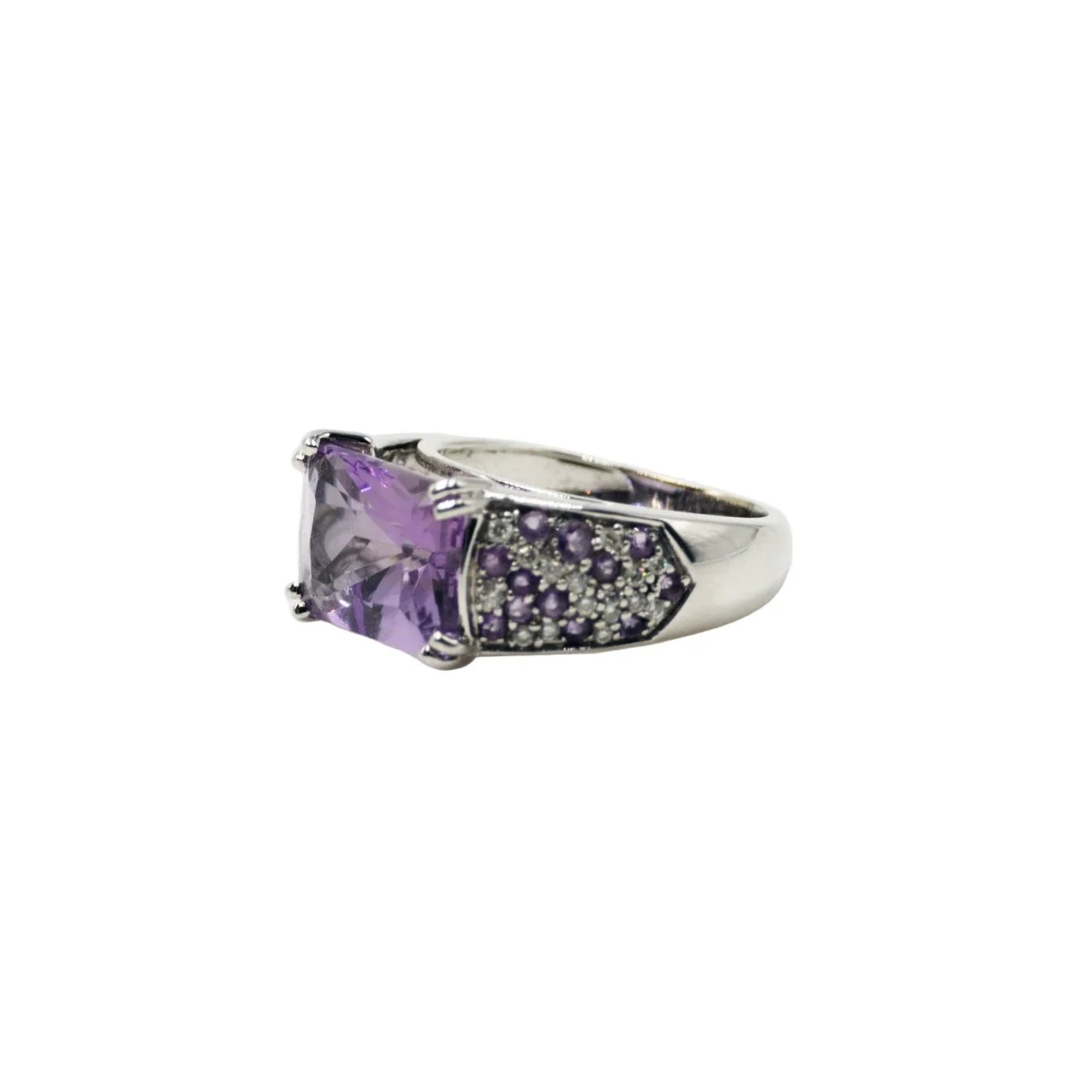 Bague MAUBOUSSIN "Ma princesse d'amour" en or blanc, améthyste et diamants - Image 8