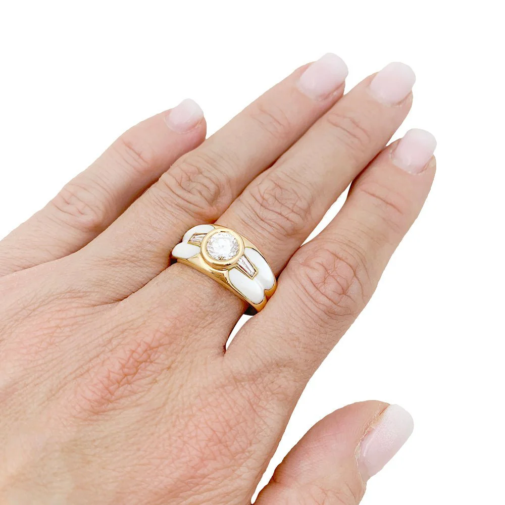 Bague MAUBOUSSIN "Nadia" or jaune, nacre et diamant - Image 2