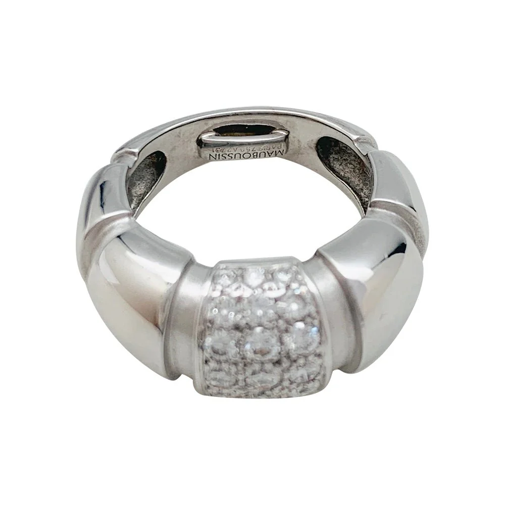 Bague MAUBOUSSIN, "Nadja", or blanc, diamants - Image 6