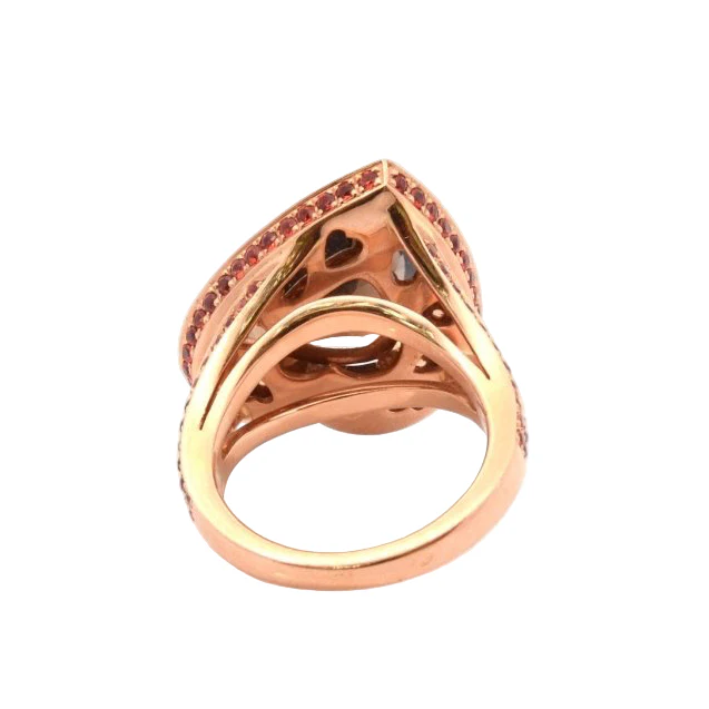 Bague Entourage MAUBOUSSIN "Sutbile raison" en or jaune, quartz fumé, saphirs, et citrines - Image 4