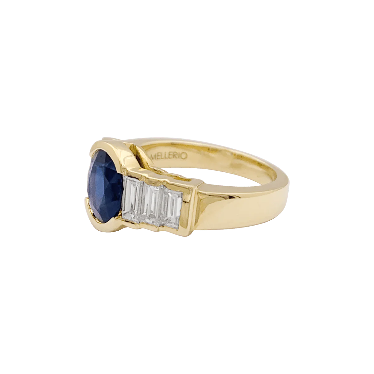 Bague MELLERIO en or jaune, saphir et diamants - Image 6