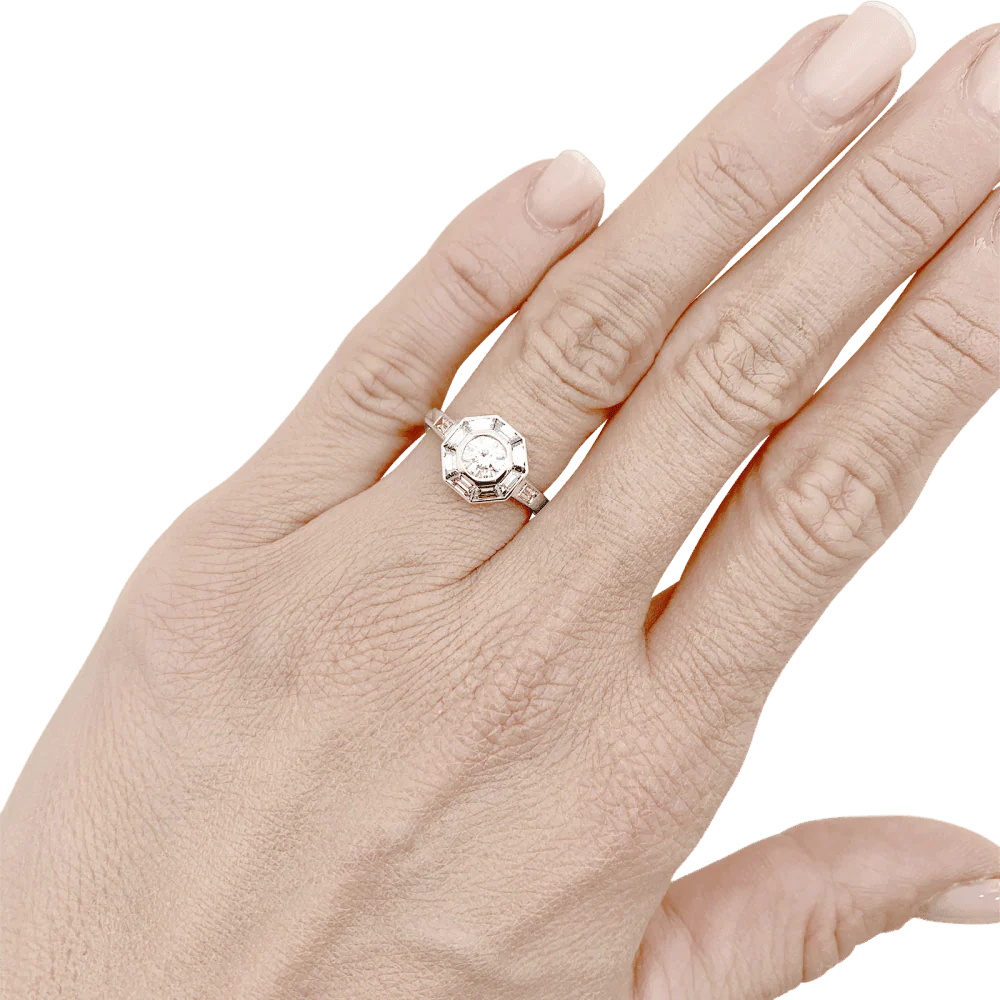 Bague Entourage MELLERIO en platine et diamants - Image 2