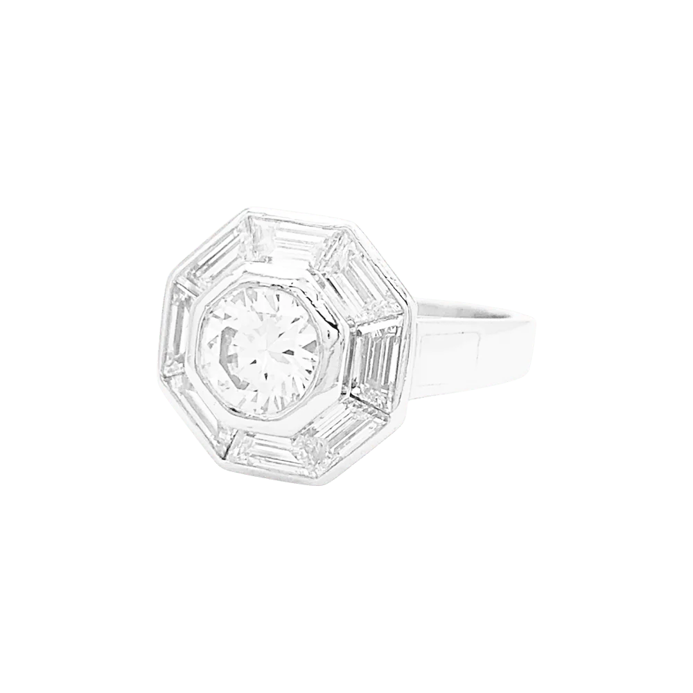 Bague Cocktail MELLERIO en platine et diamants - Image 3