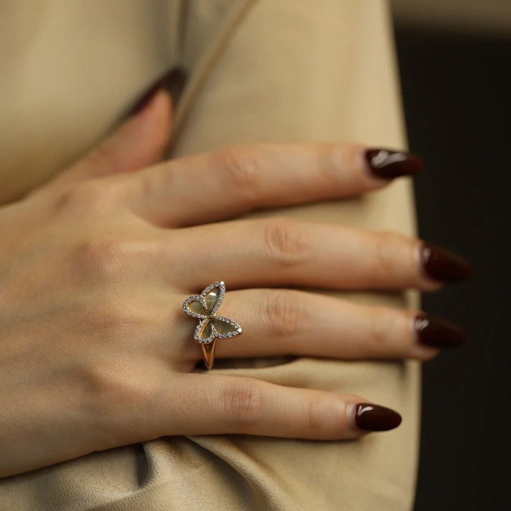Bague MESSIKA "Butterfly" en or rose et diamants - Image 2
