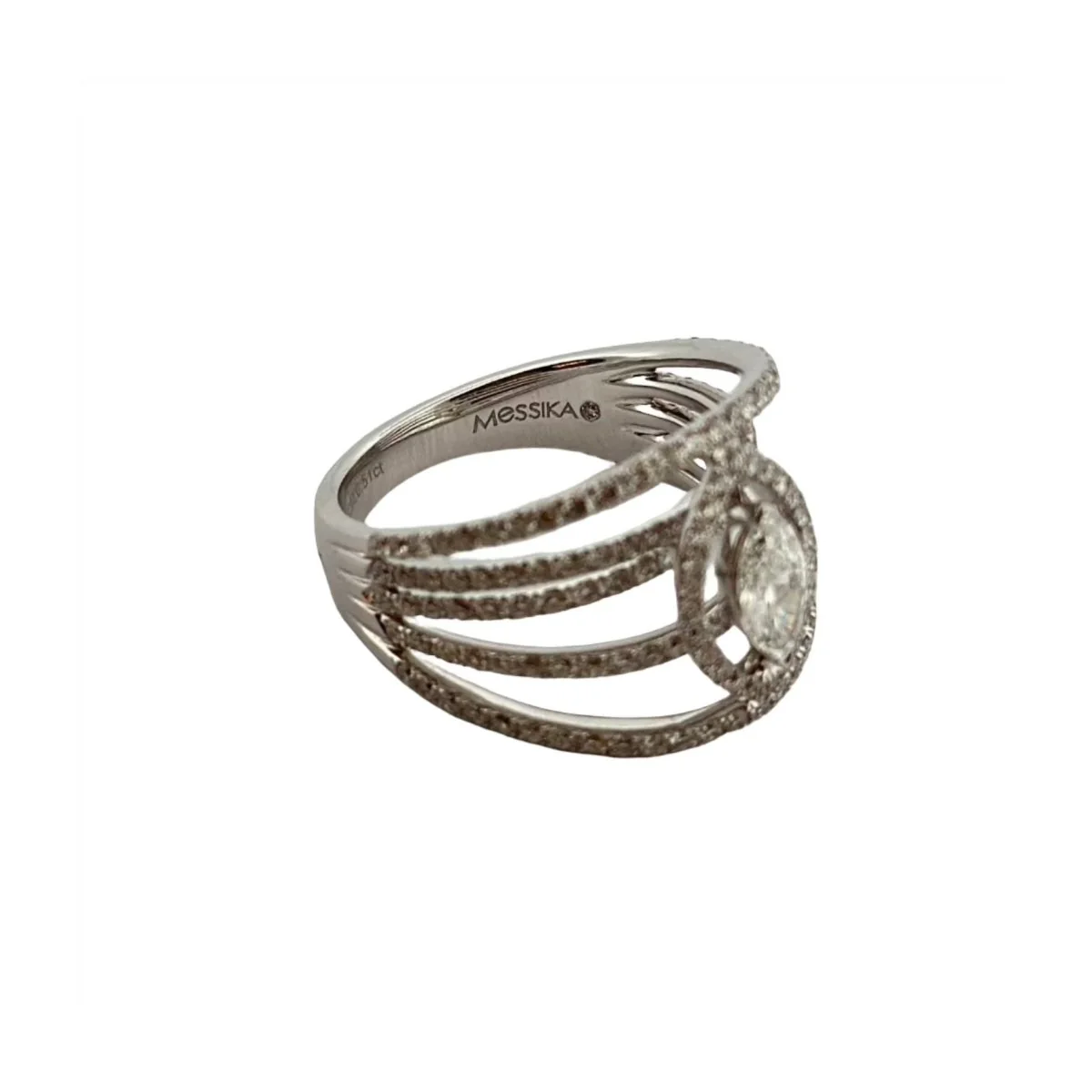 Bague MESSIKA Bandeau en or blanc et diamant - Image 3