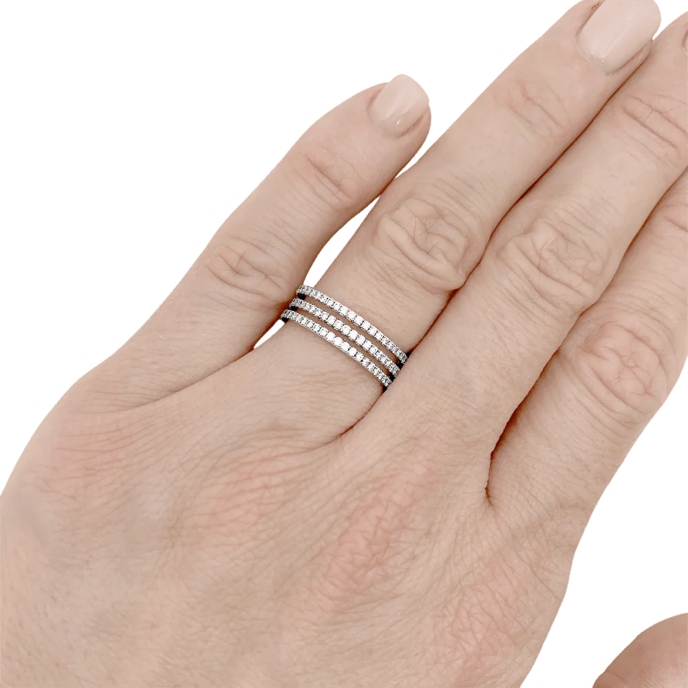 Bague Pavée MESSIKA "Gatsby" en or blanc et diamants - Image 2