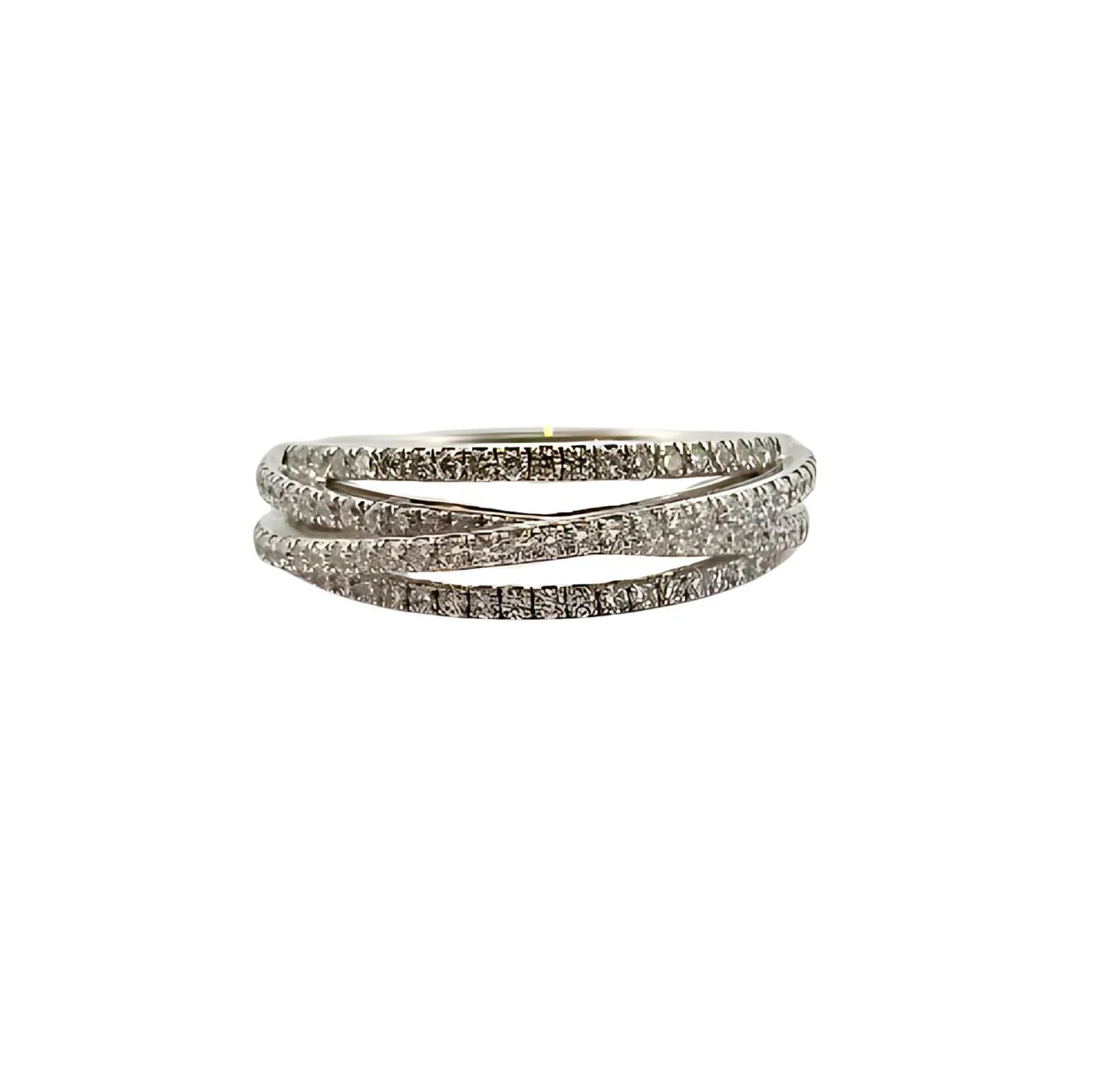 Bague Pavée MESSIKA, "Méli Mélo" en or blanc et diamants