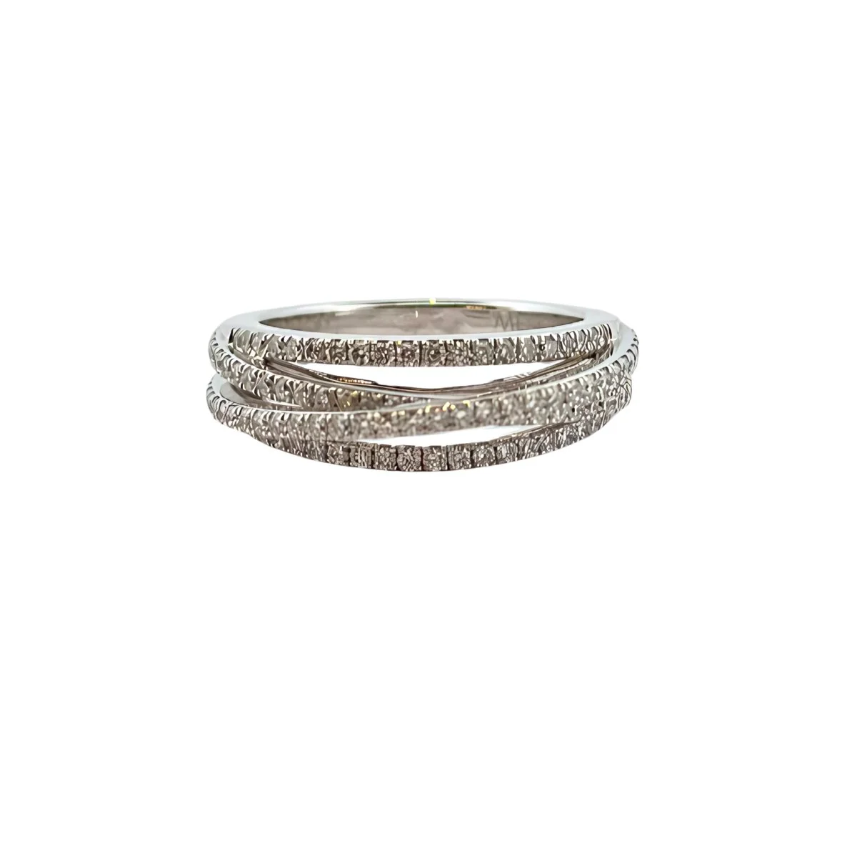 Bague Pavée MESSIKA, "Méli Mélo" en or blanc et diamants - Image 5