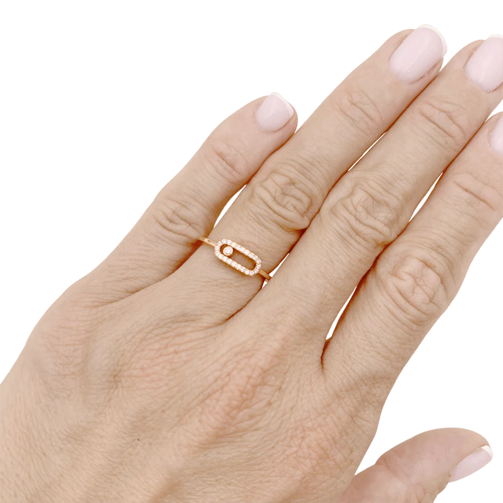 Bague MESSIKA "Move Uno Pavé" en or rose et diamants - Image 2