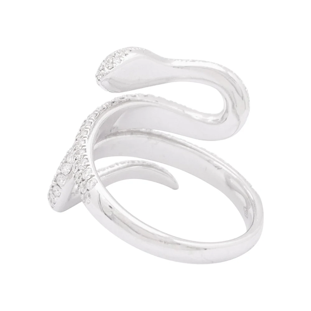 Bague MESSIKA "Snake" en or blanc et diamants - Image 3