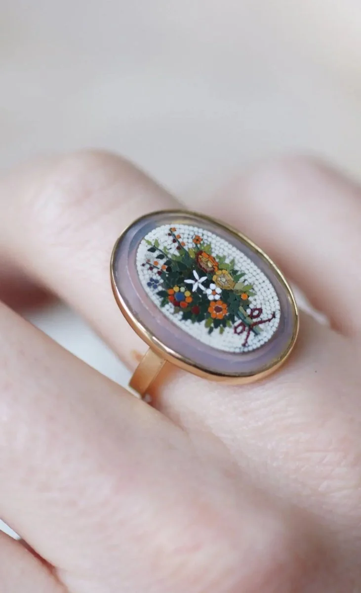 Bague Mosaïque en or jaune - Image 2