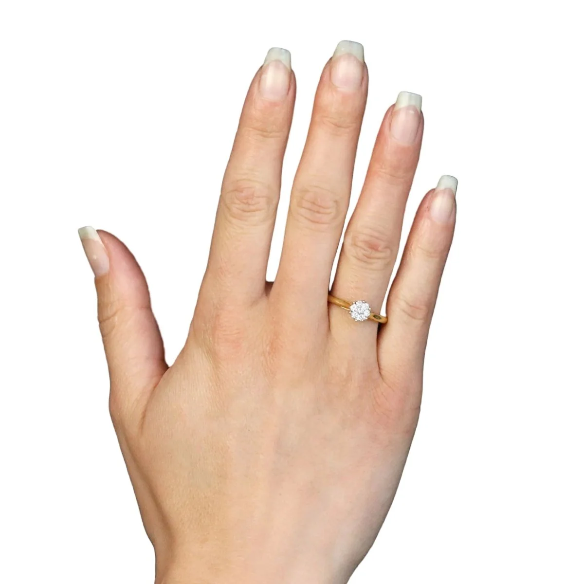 Bague Marguerite en or jaune et diamants - Image 2