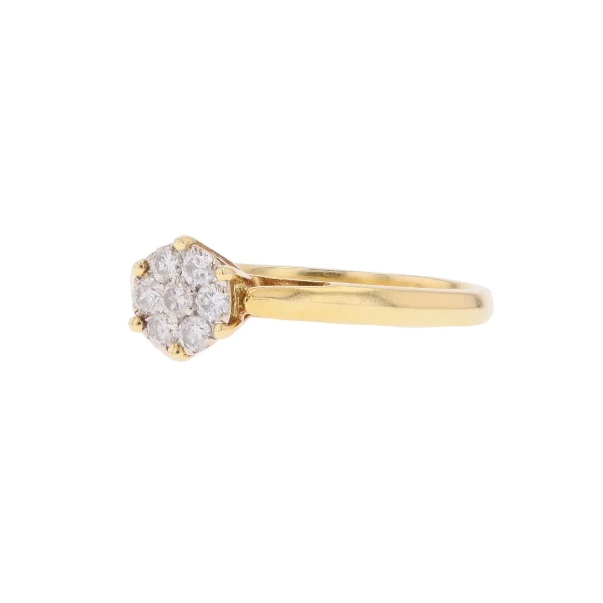 Bague Marguerite en or jaune et diamants - Image 3