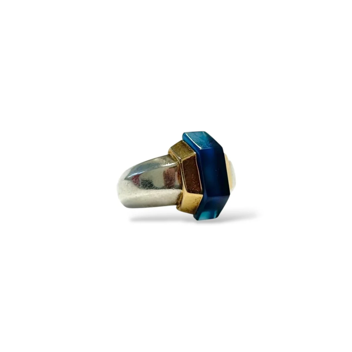 Bague PUIFORCAT en or jaune, argent et agate - Image 3