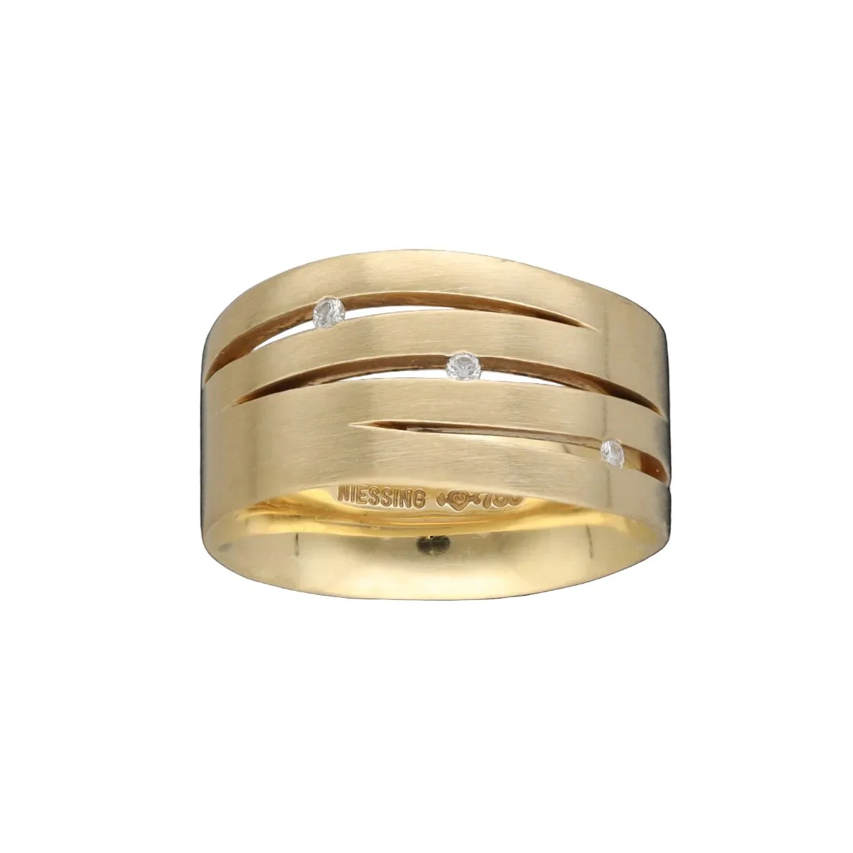 Bague Bandeau NIESSING "Fontana" en or jaune et diamants