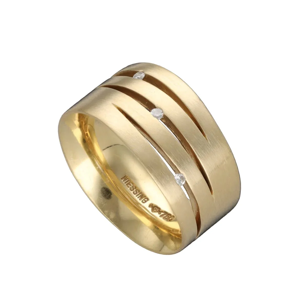 Bague Bandeau NIESSING "Fontana" en or jaune et diamants - Image 3