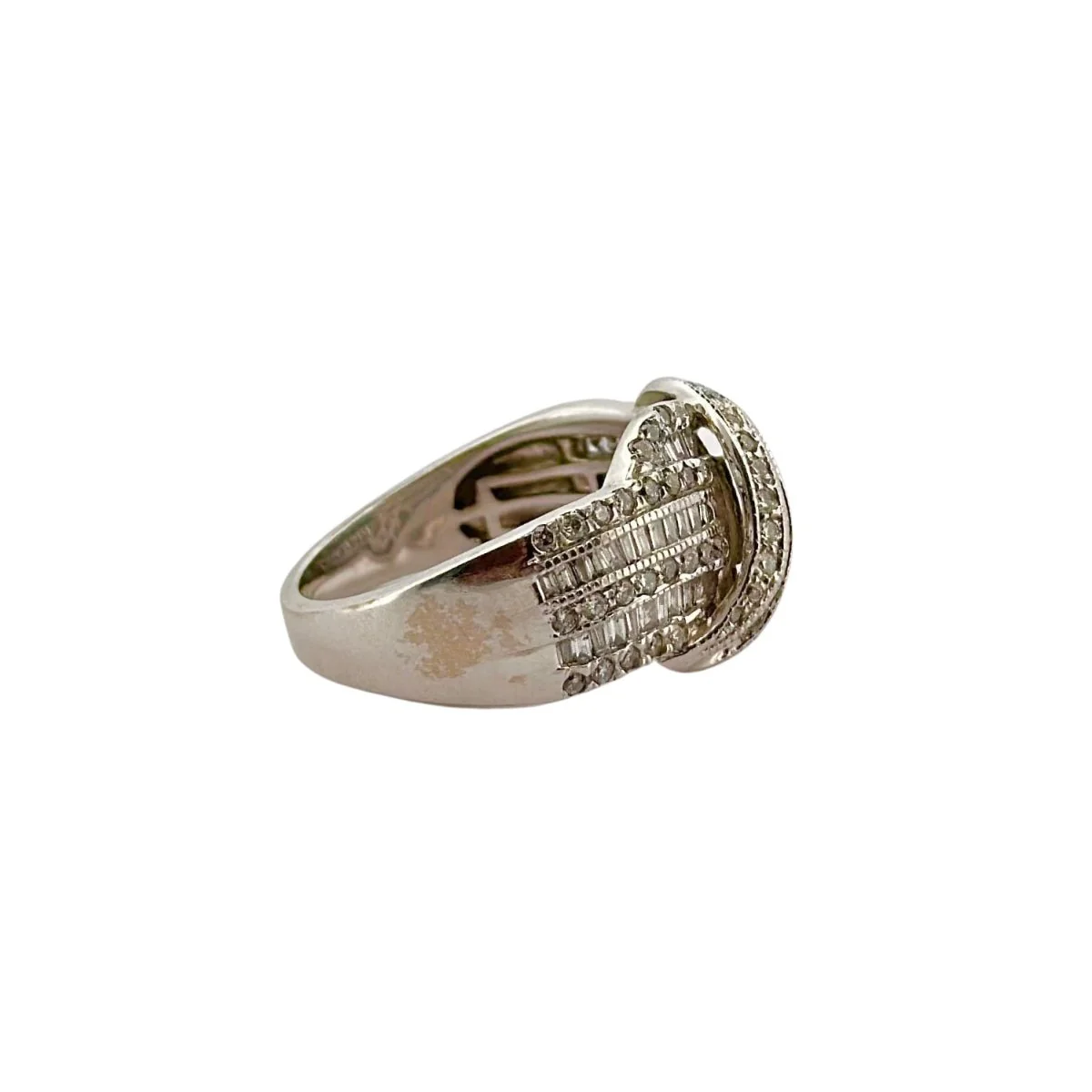Bague Noeud en or blanc ornée de diamants - Image 3