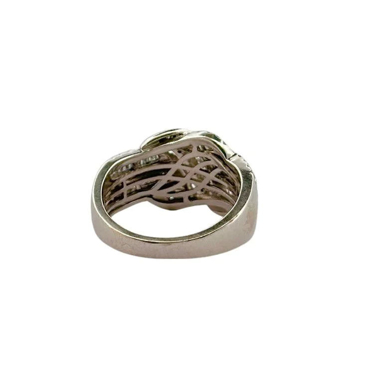 Bague Noeud en or blanc ornée de diamants - Image 4