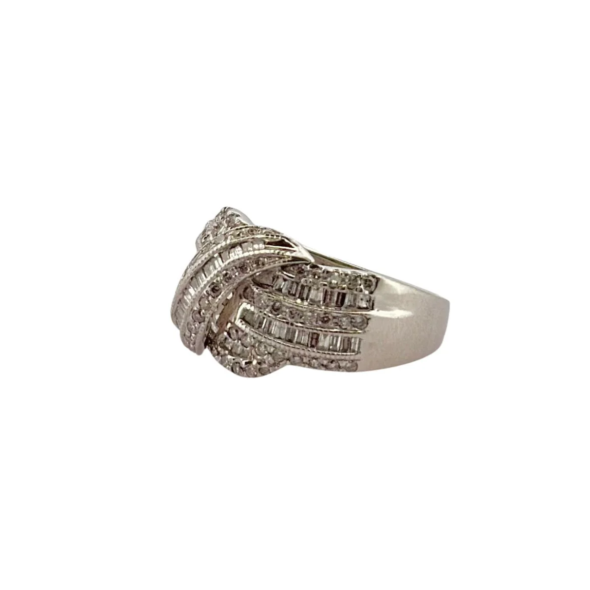 Bague Noeud en or blanc ornée de diamants - Image 5