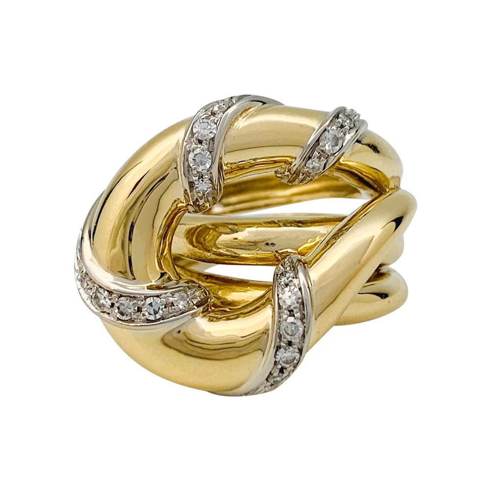 Bague "Noeud" en or sertie de diamants