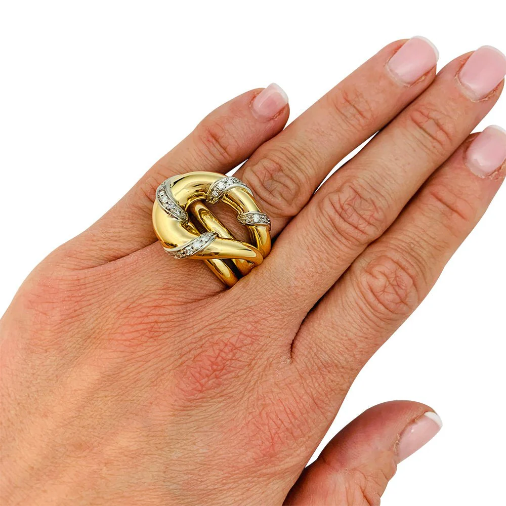 Bague "Noeud" en or sertie de diamants - Image 2