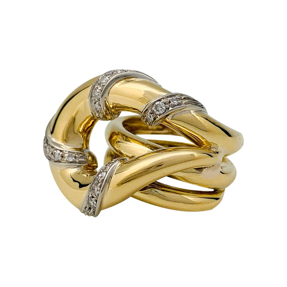 Bague "Noeud" en or sertie de diamants - Image 4