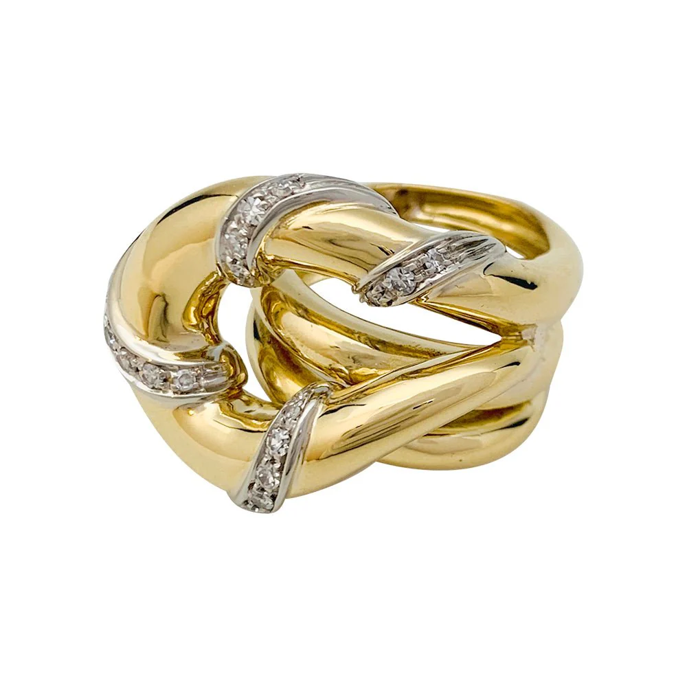 Bague "Noeud" en or sertie de diamants - Image 7