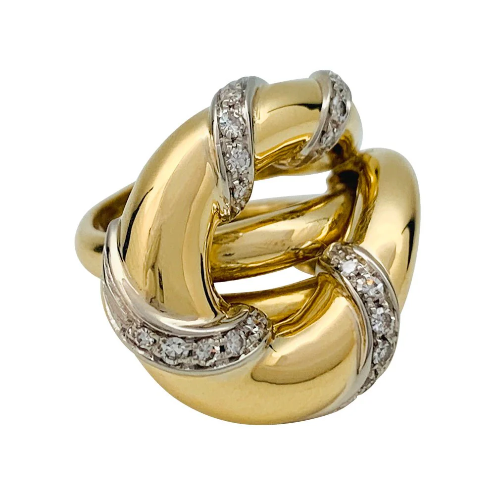 Bague "Noeud" en or sertie de diamants - Image 8