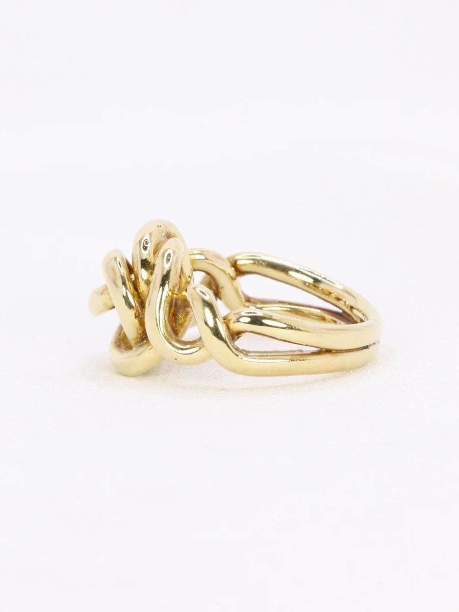 Bague noeud vintage or jaune - Image 5