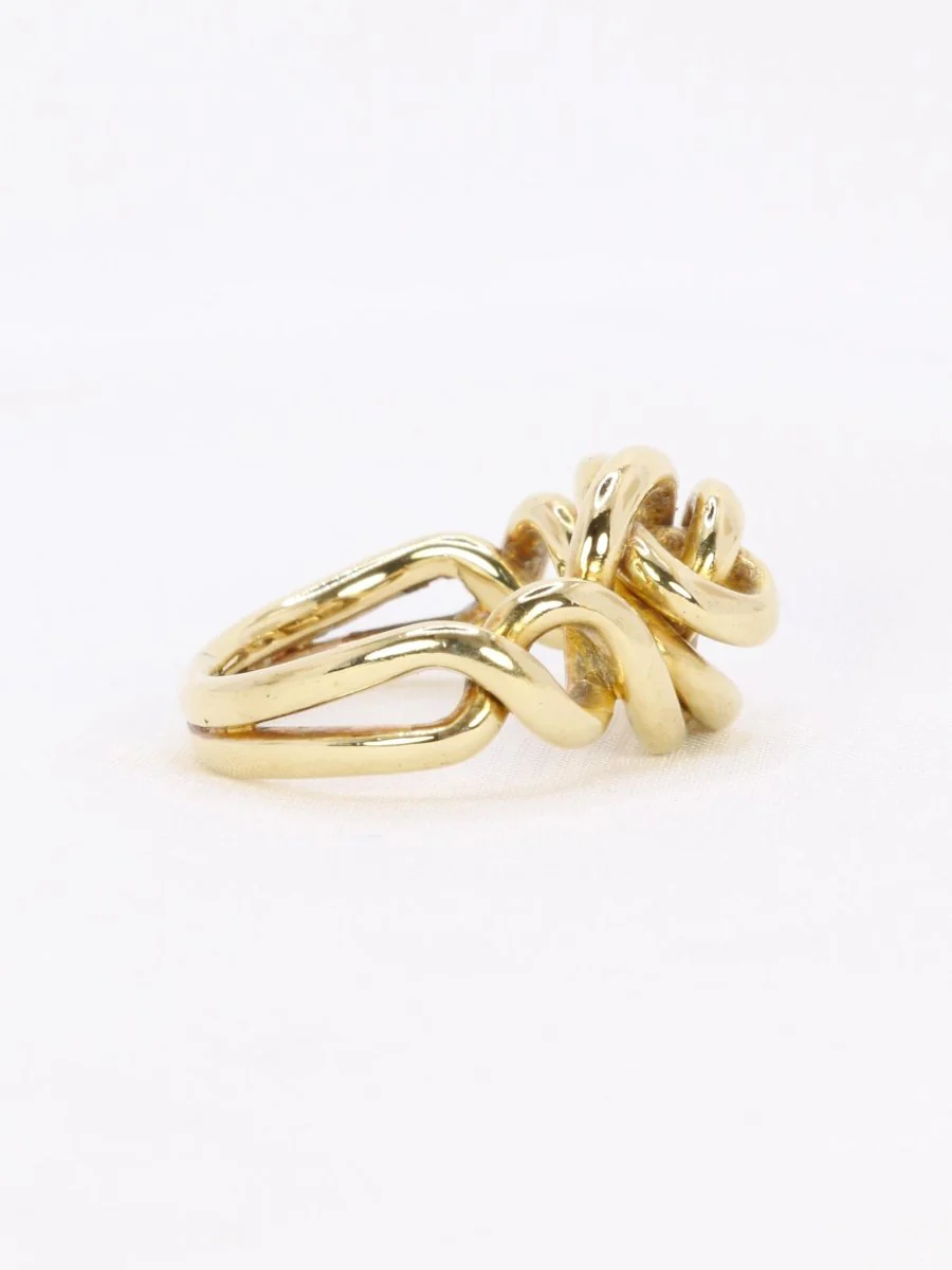 Bague noeud vintage or jaune - Image 7