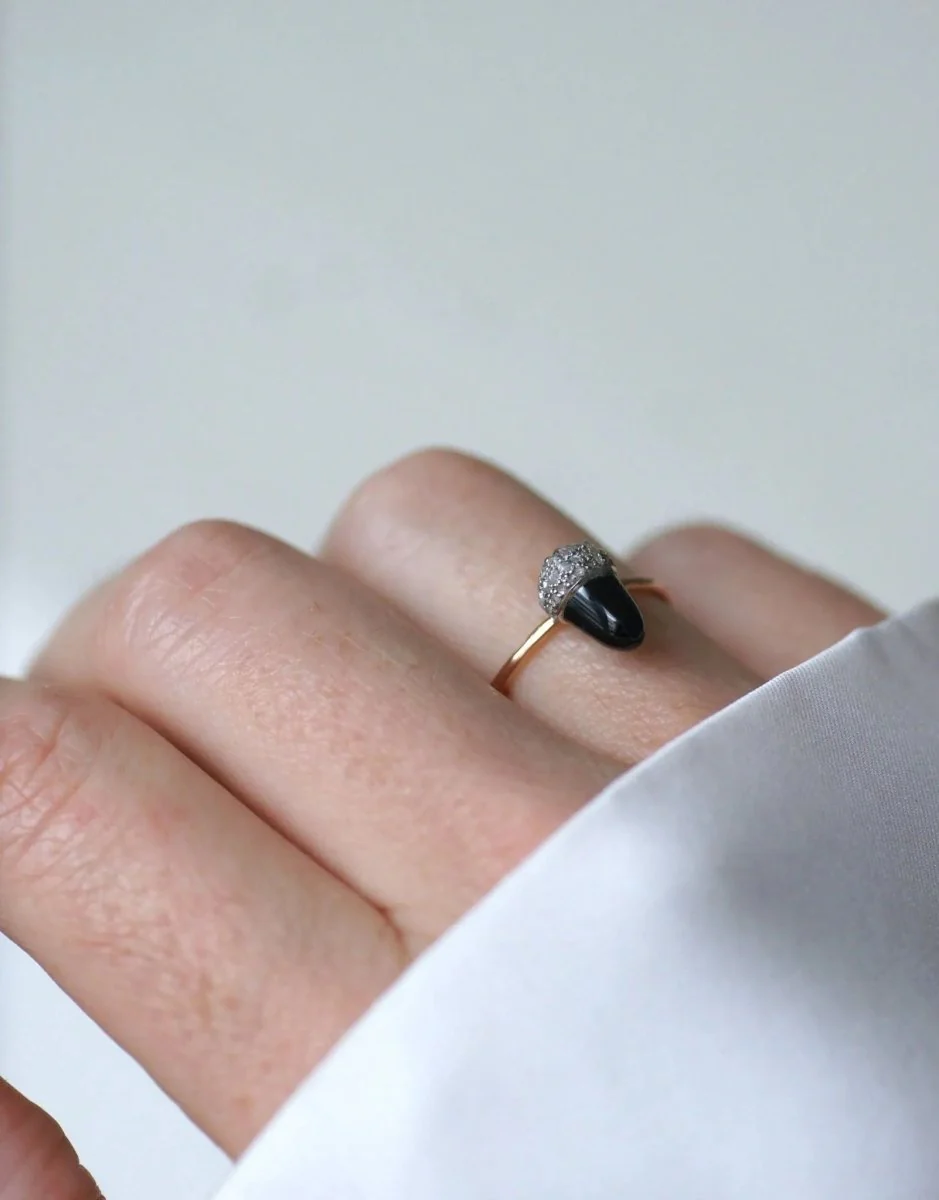Bague Noisette Saphir et Diamants - Image 4