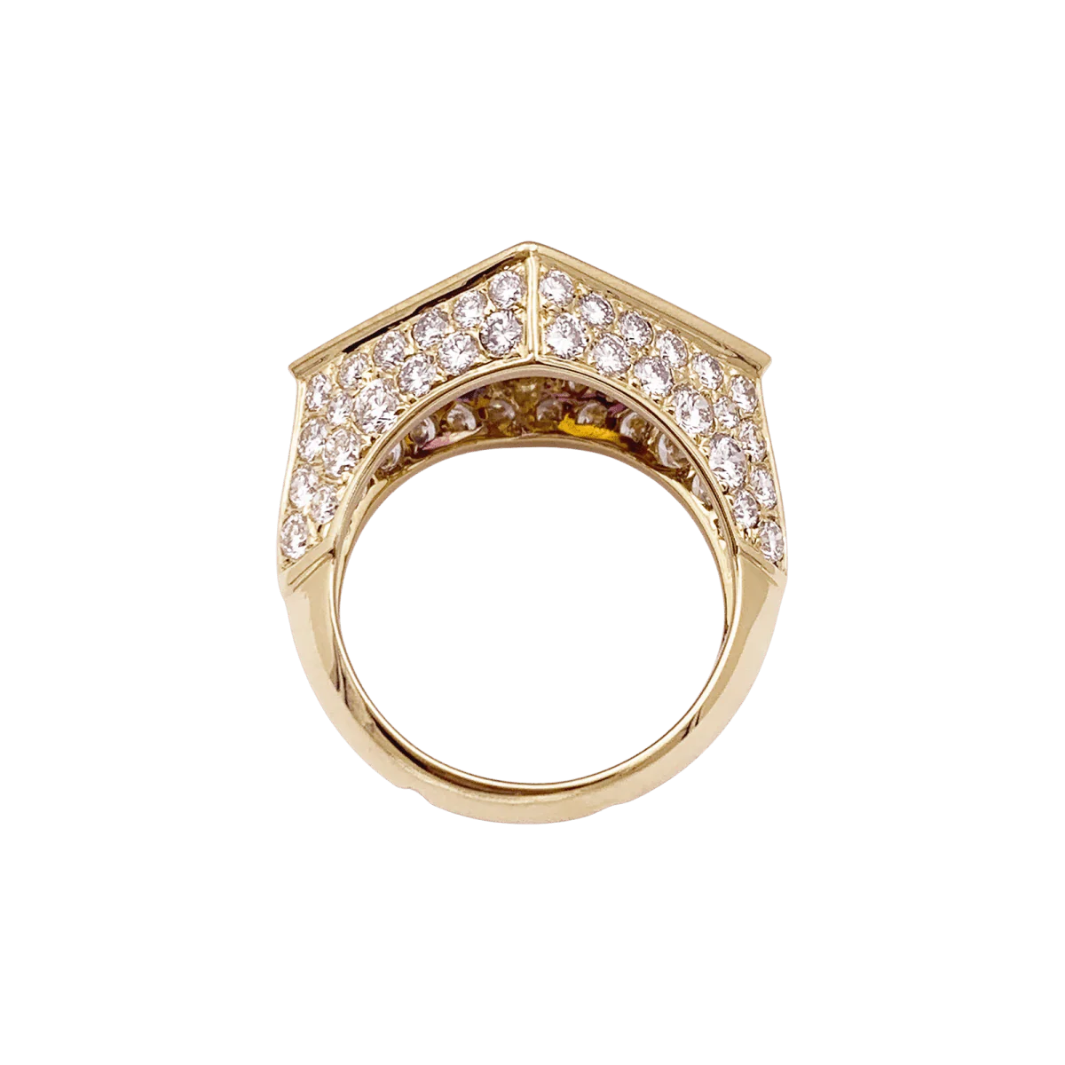 Bague Cocktail O.J PERRIN en or jaune, améthyste, citrine et diamants - Image 4