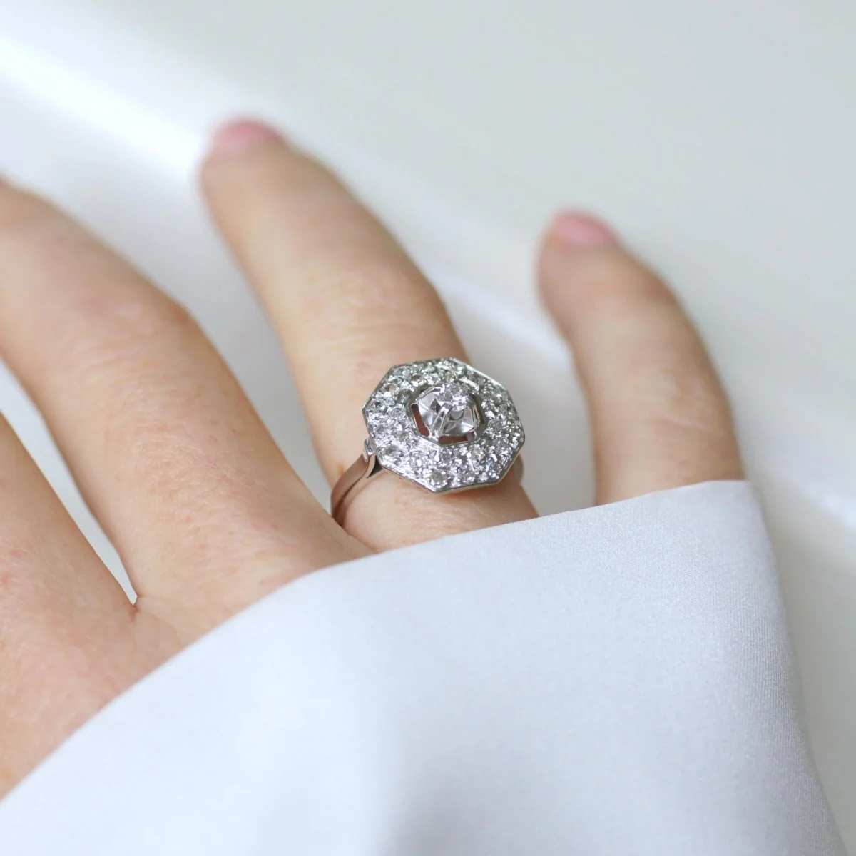 Bague en platine et diamants - Image 10