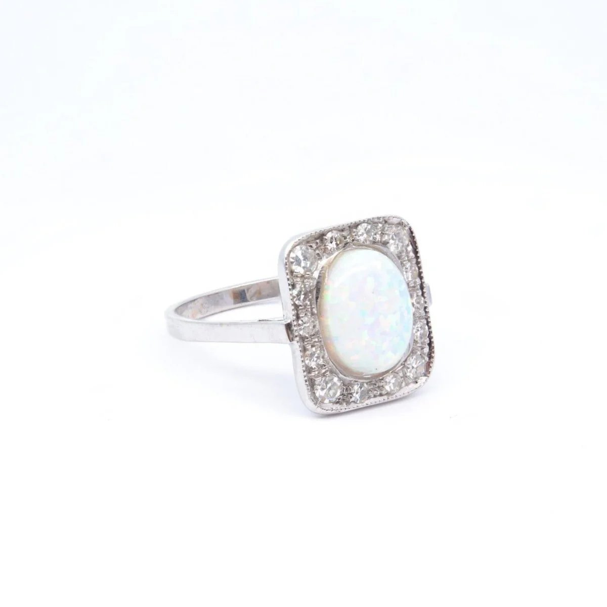 Bague opale et diamants en or - Image 4