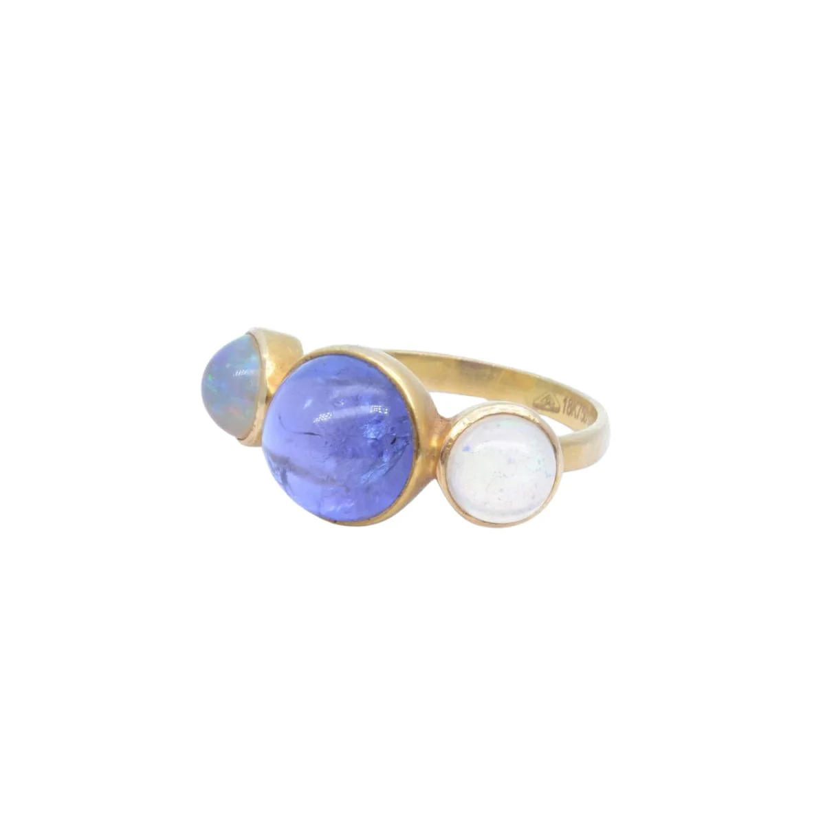 Bague opales et tanzanite en or 18k - Image 5
