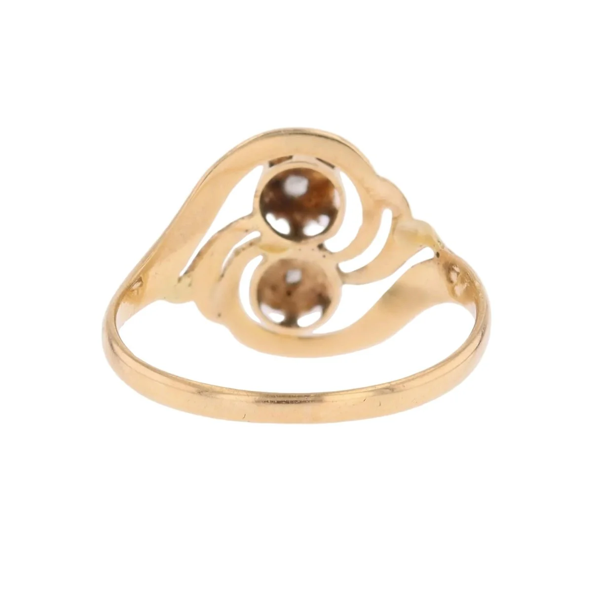 Bague Toi & Moi en or blanc, or jaune et diamants - Image 4