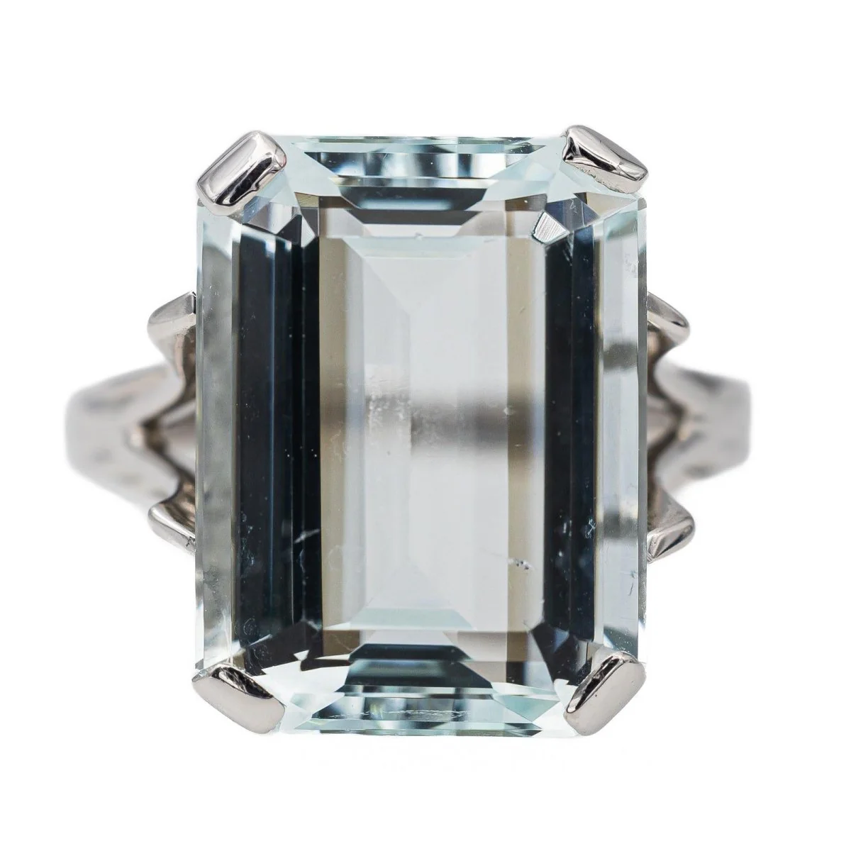 Bague Or blanc Aigue Marine