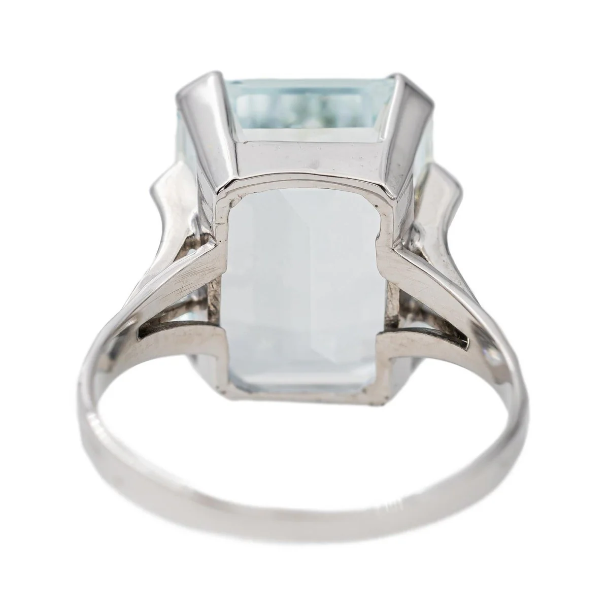 Bague Or blanc Aigue Marine - Image 5