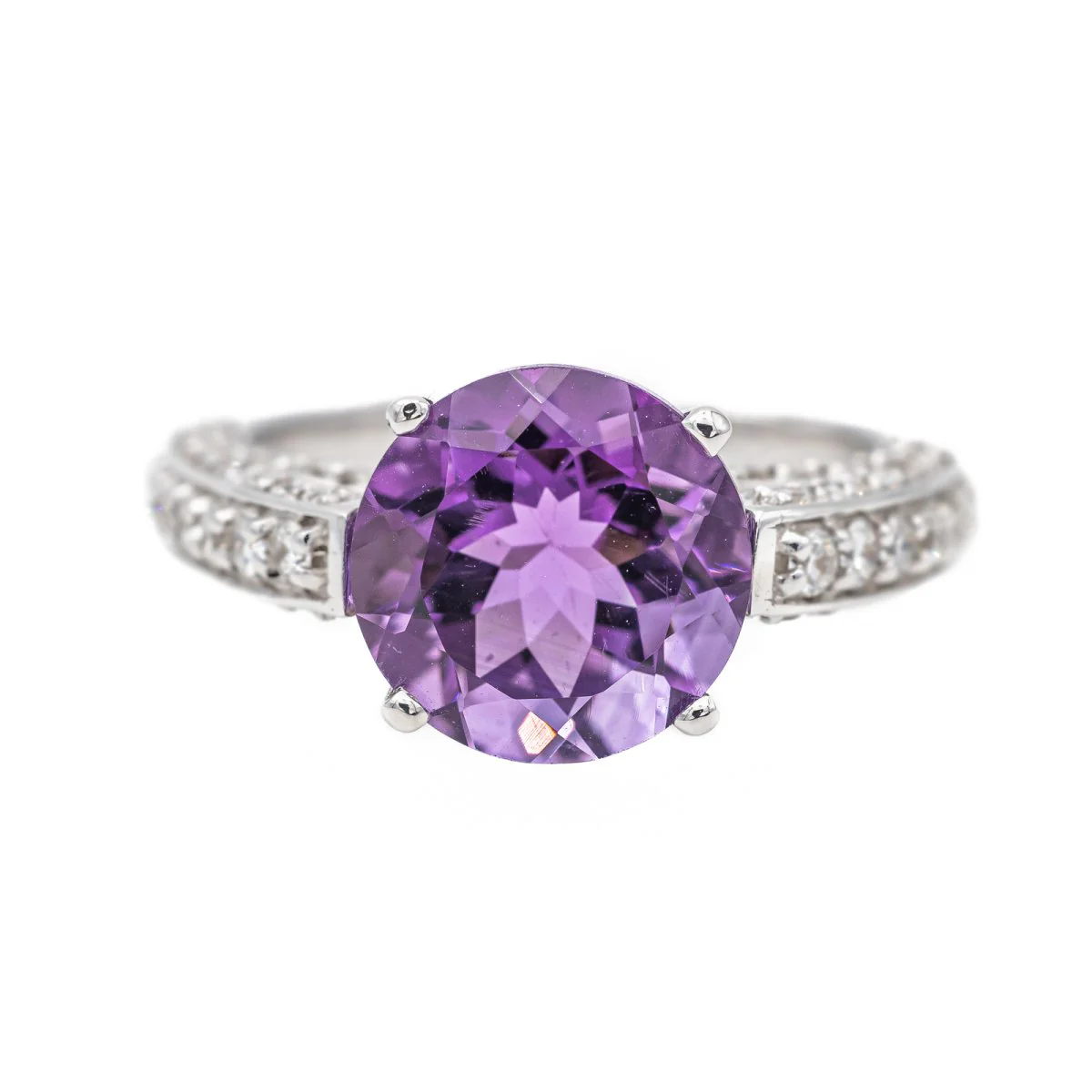 Bague Or blanc Améthyste