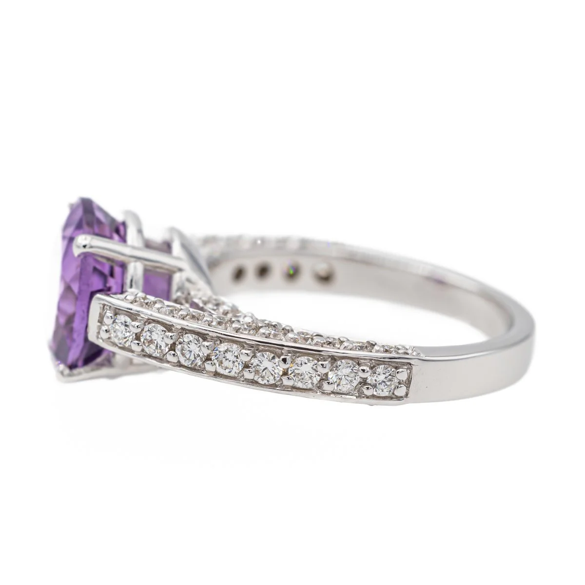 Bague Or blanc Améthyste - Image 4
