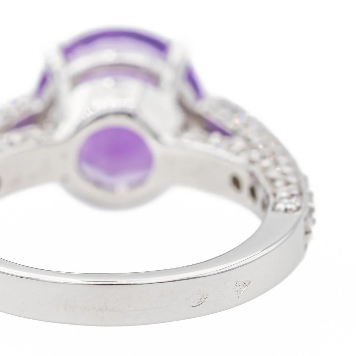 Bague Or blanc Améthyste - Image 6