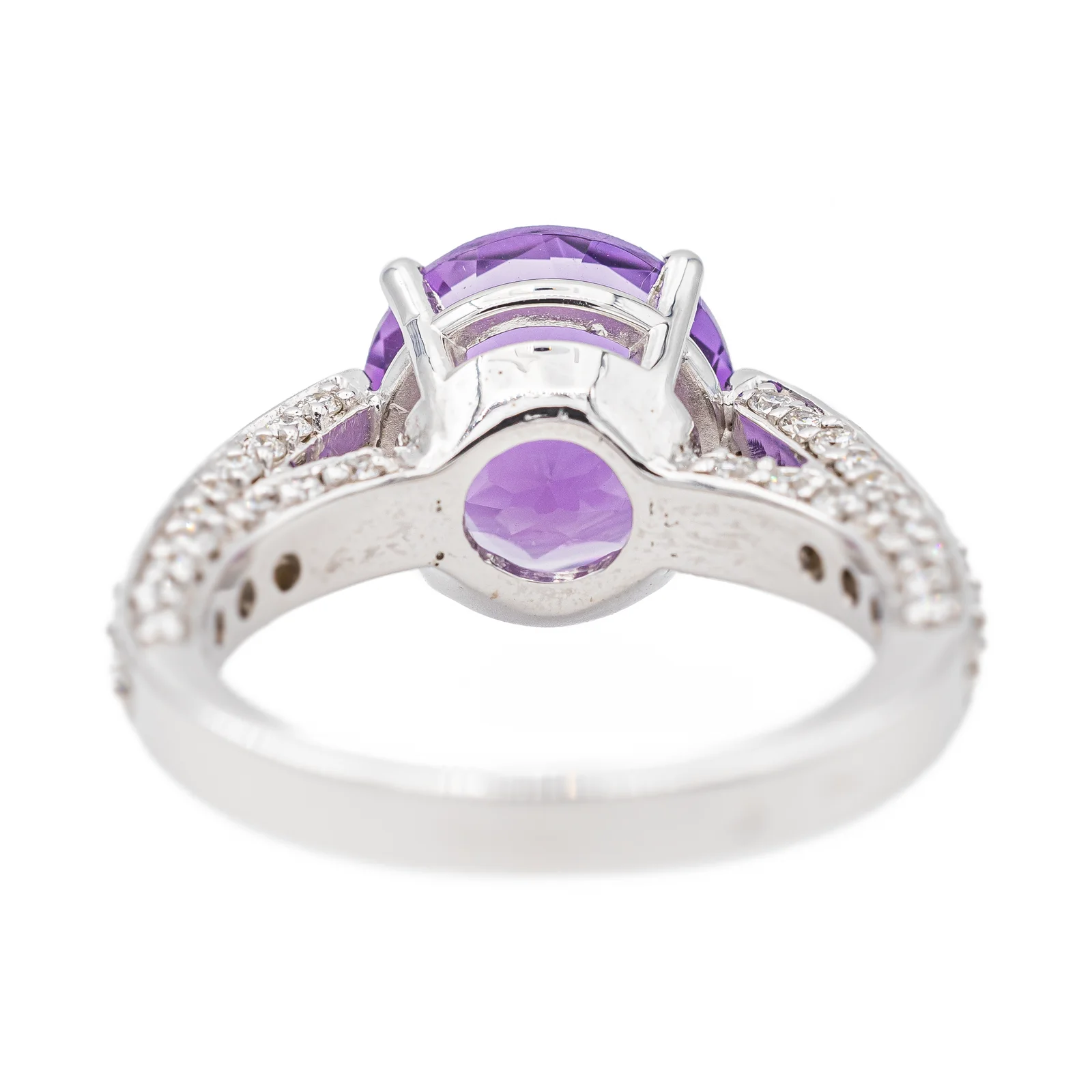 Bague Or blanc Améthyste - Image 7
