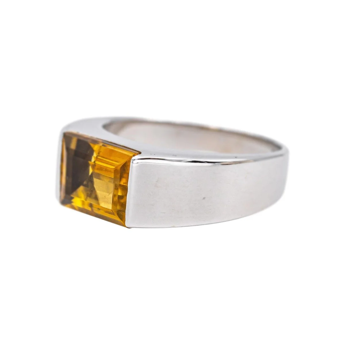 Bague en or blanc et citrine - Image 4