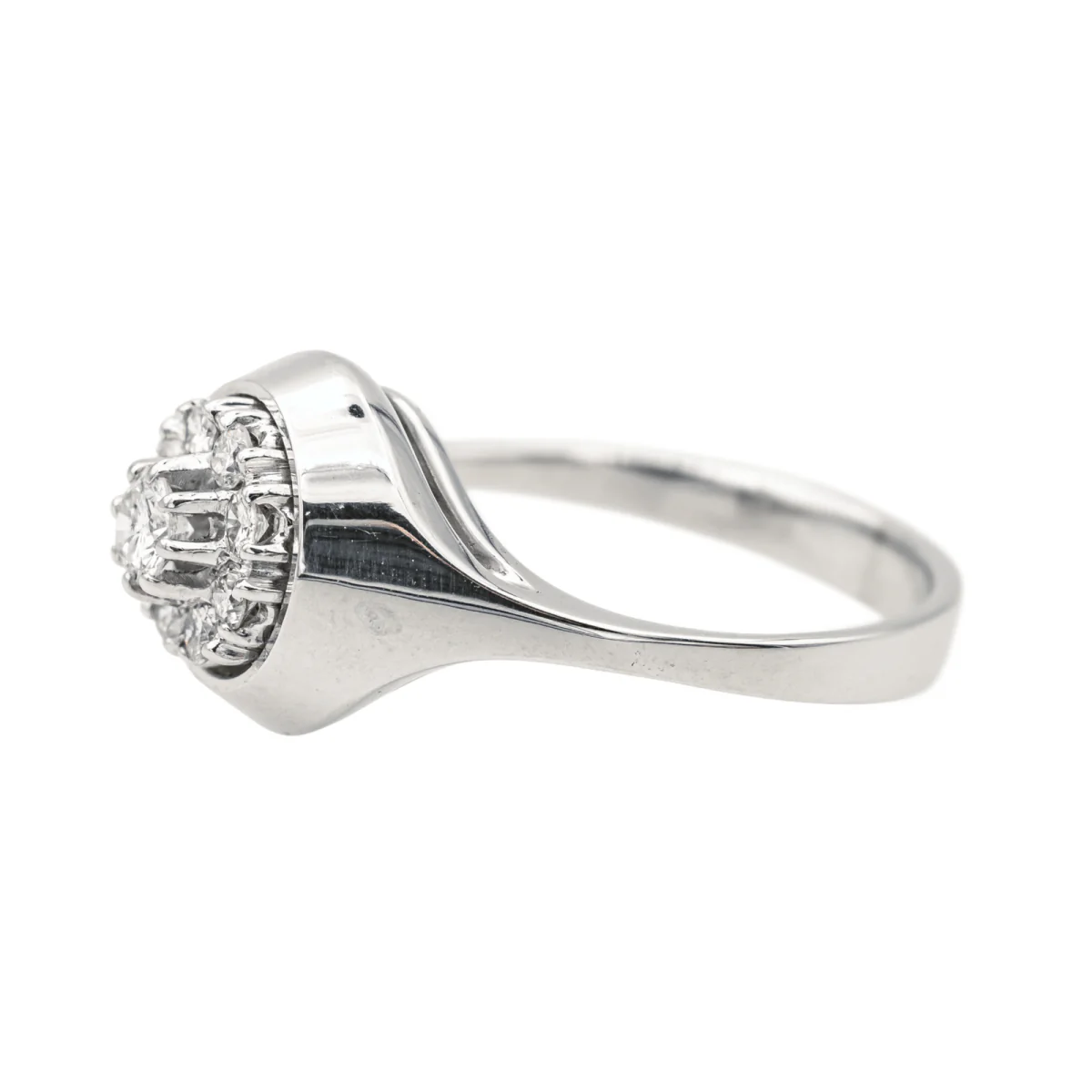 Bague Jonc en or blanc et diamants - Image 4