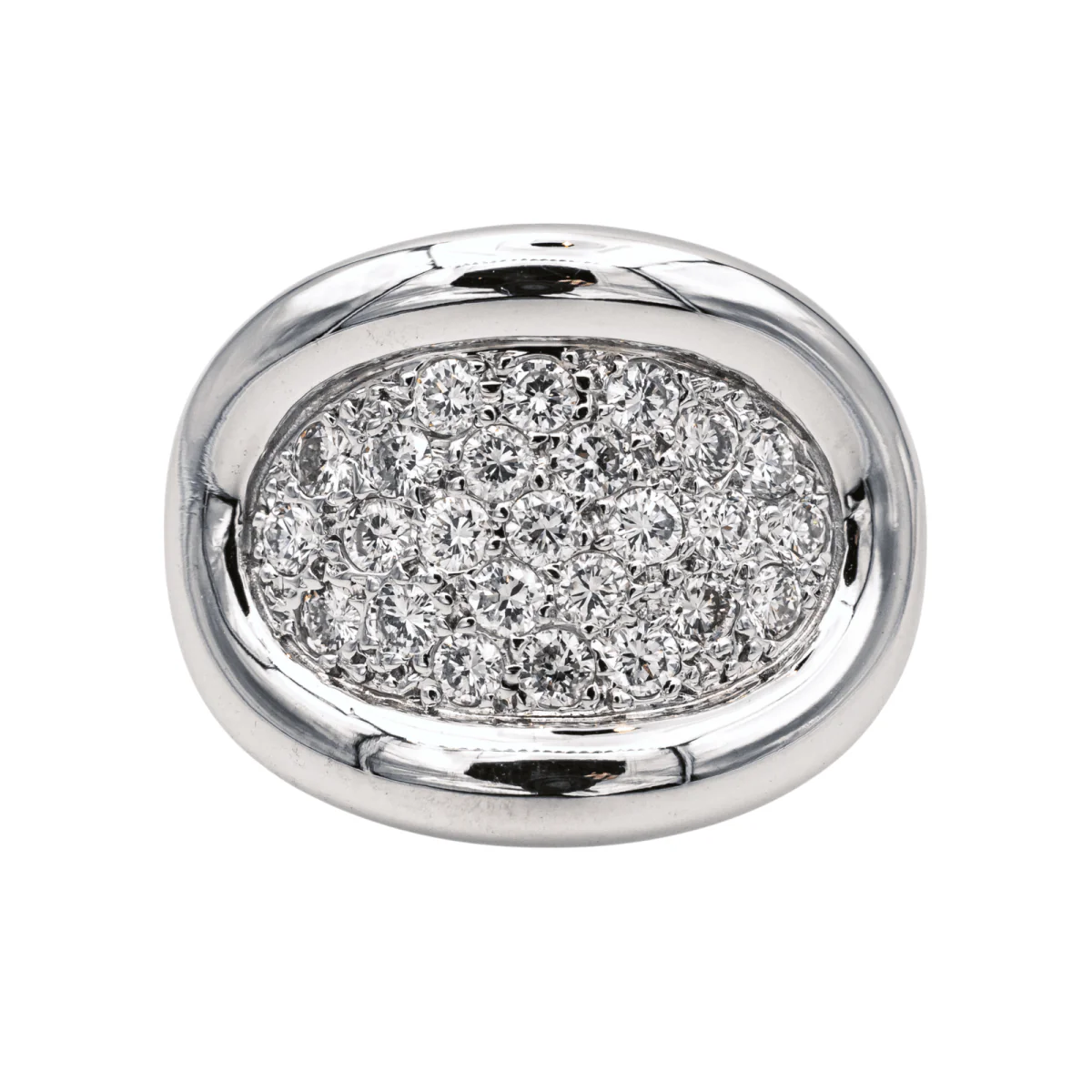 Bague Pavée en or blanc et diamants