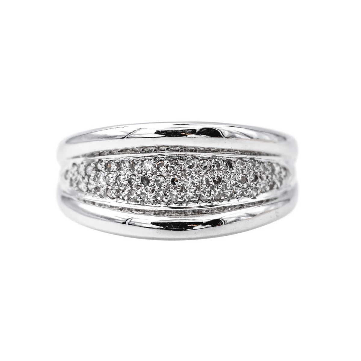 Bague Jonc en or blanc et diamants