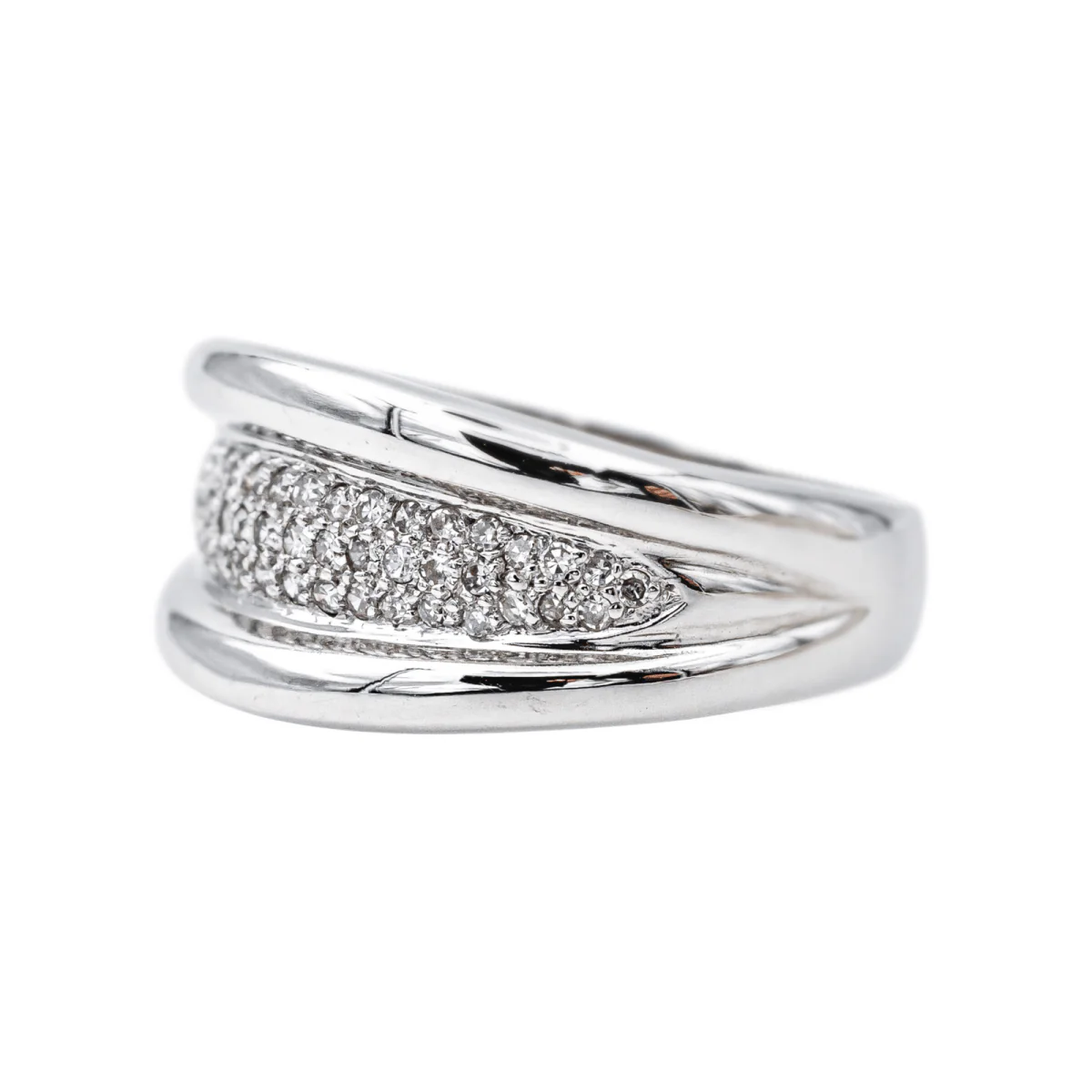 Bague Jonc en or blanc et diamants - Image 4